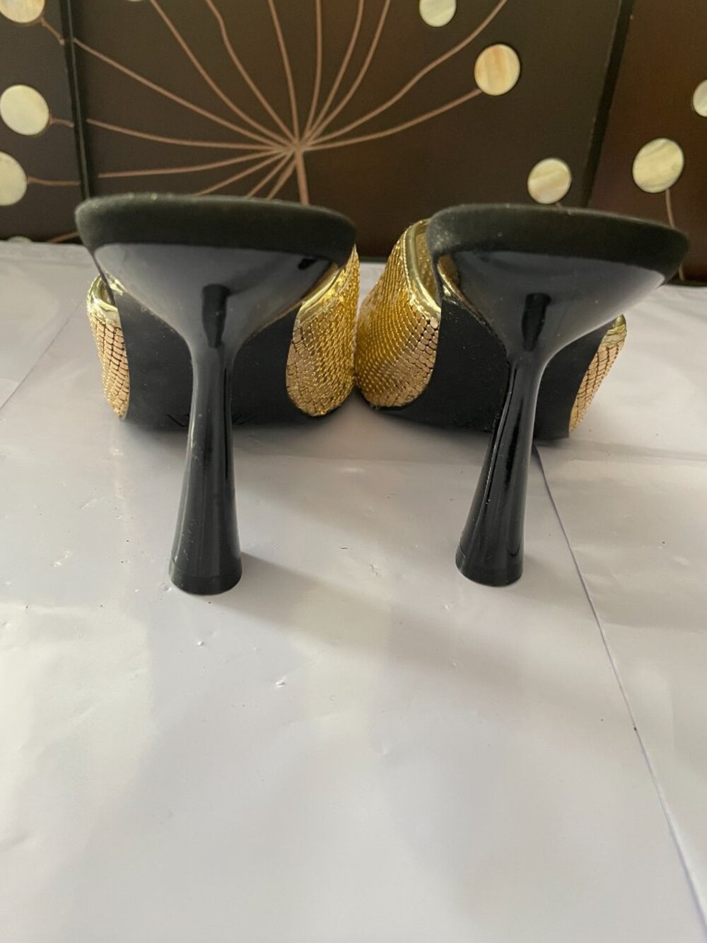 Zara Gold Mesh/Chainmail Sandals - Picture 4 of 5